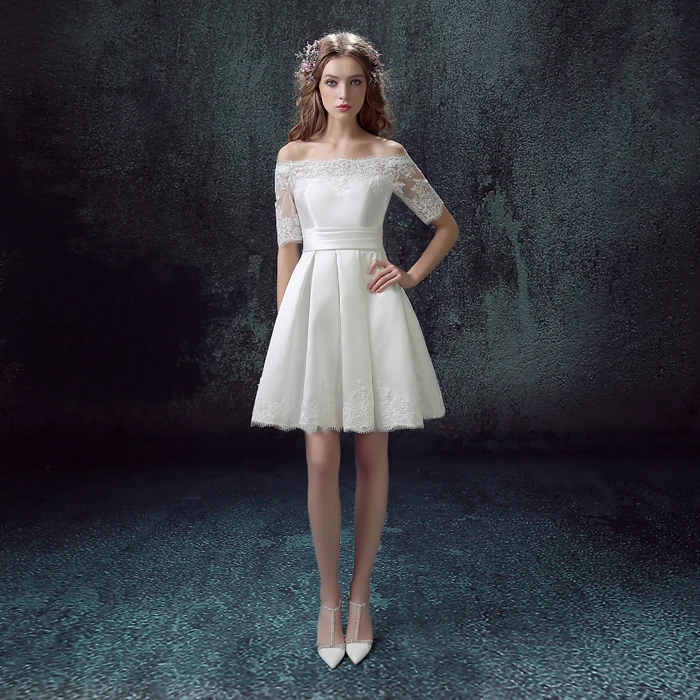 white formal dress with sleeves