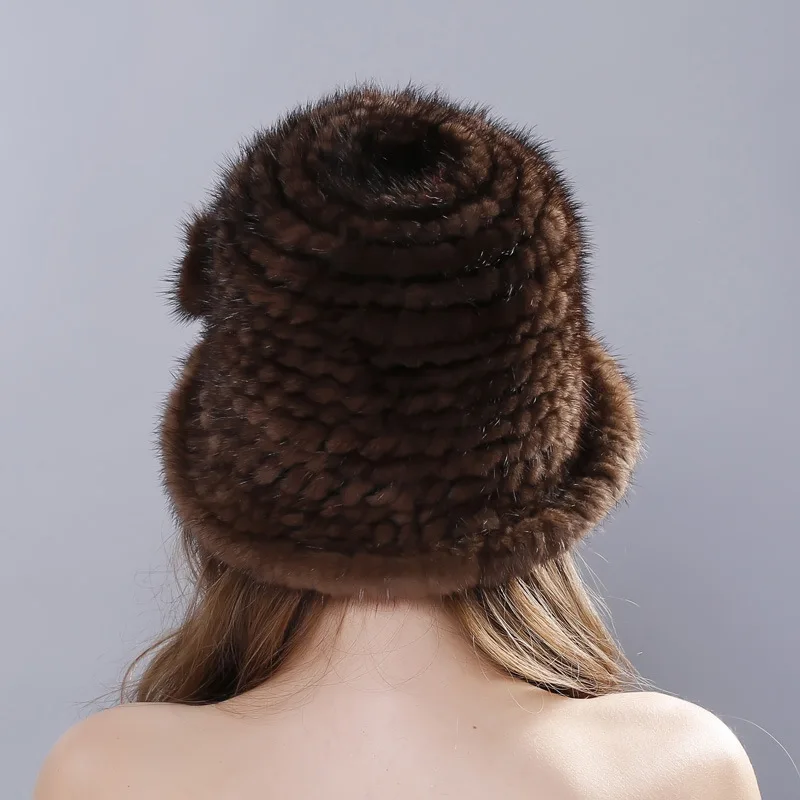 FUR123 Европейская и американская Новая модная теплая норковая меховая шапка для