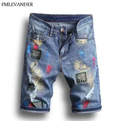 Новый дизайн рваные джинсы по колено прямые Панталоны rotos джинсы Homme мужские короткие джинсы