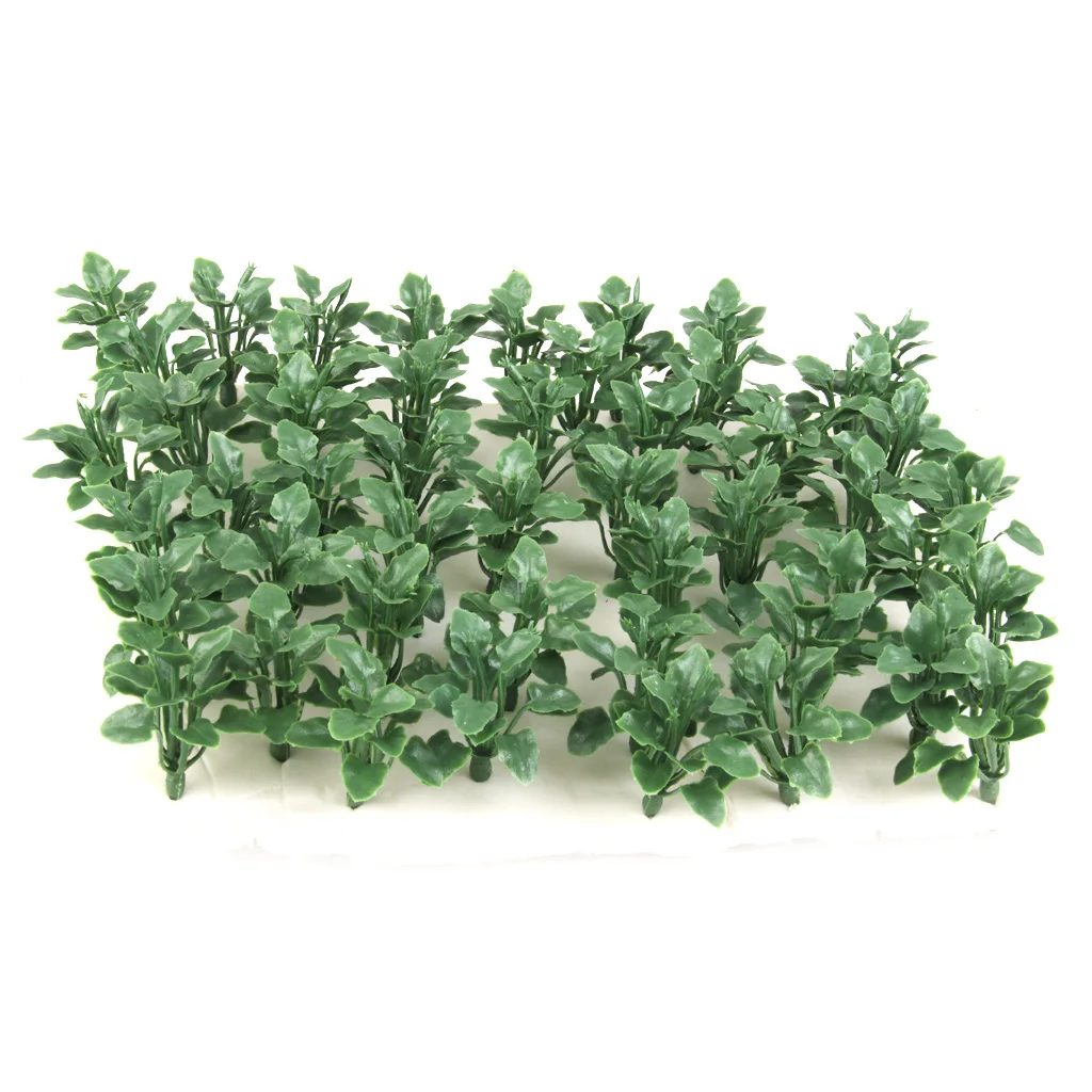 100x Mini Green Haert&Sword Shape Leaves Ground Grass Model Train Railway Layout Scenery HO OO Scale