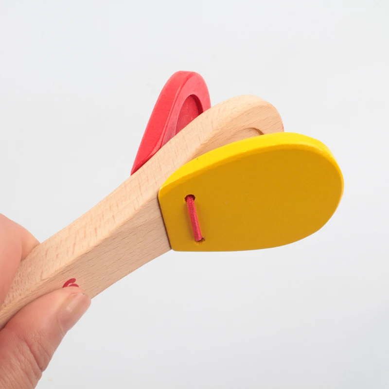 Детские деревянные игрушки музыкальный инструмент Кастанет Clapper ручка игрушка