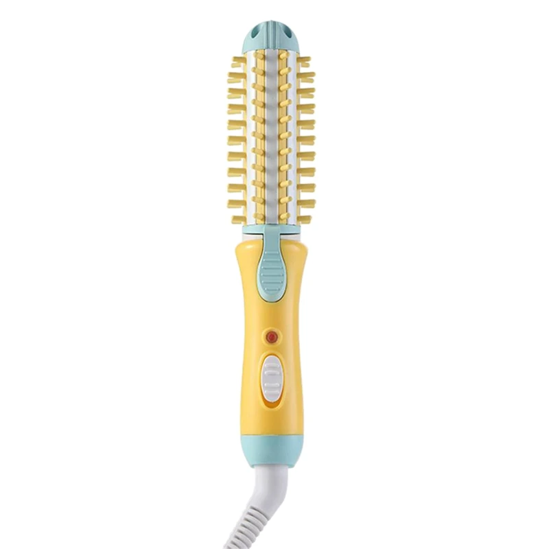 

Electric Hair Styler Curler Curling Irons Dryers Travel Hair Straightener Ceramic Ionic Hair Curler Hot Brush Eu Plug#Yellow