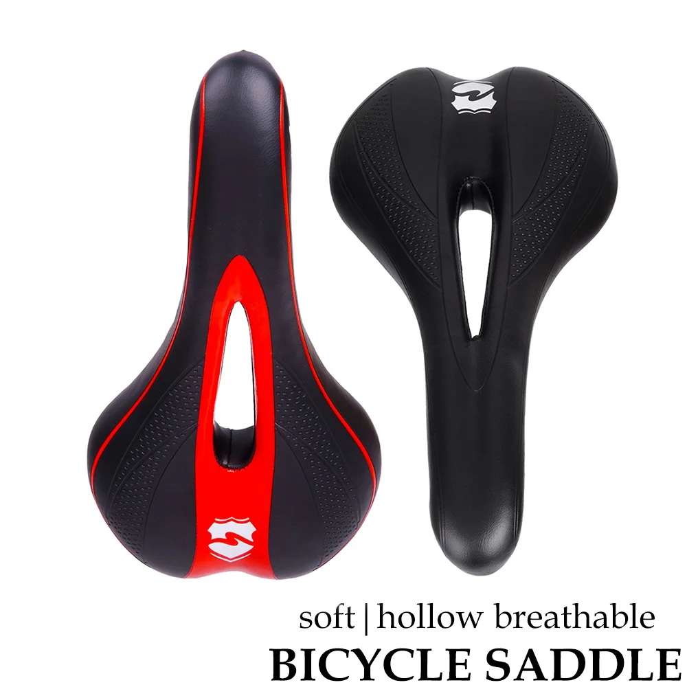 

Bicycle Saddle Soft Comfortable Hollow Pain-Relief Thicken PU Leather Bike Saddle MTB Road Bike Seat bikes sillin bicicleta