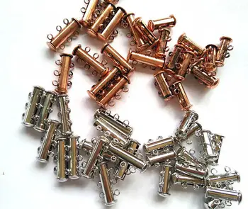 

12pcs Tube Clasp 2-7connetors Rose Gold Gunmetal Silver Slide Bar Wid Bracelet Necklace Bar Tube Clasp Bar Necklace Clasp Loops
