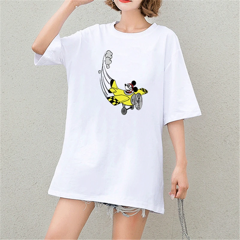 

2019 Tshirt Cute Mickey Mouse Cartoon Print Short Sleeve Harajuku Tops & Tees Fashion Casual Couple Sexy Cotton T Shirt Women