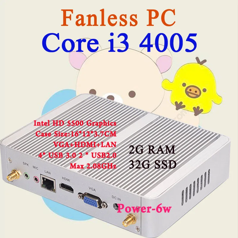 Mini PC Intel core i3 4005Y 2GB RAM 32GB SSD Max 2 08GHz VGA HDMI