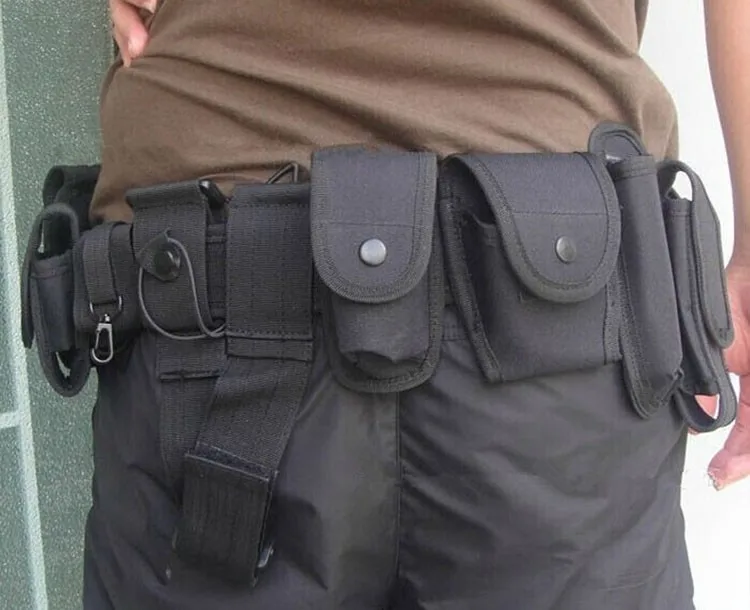 Tactical Belt 8 in1 Multi functional Belt Security Police Guard Utility Kit Tactical Military Belt With Tool Bag Pouch System  (13)