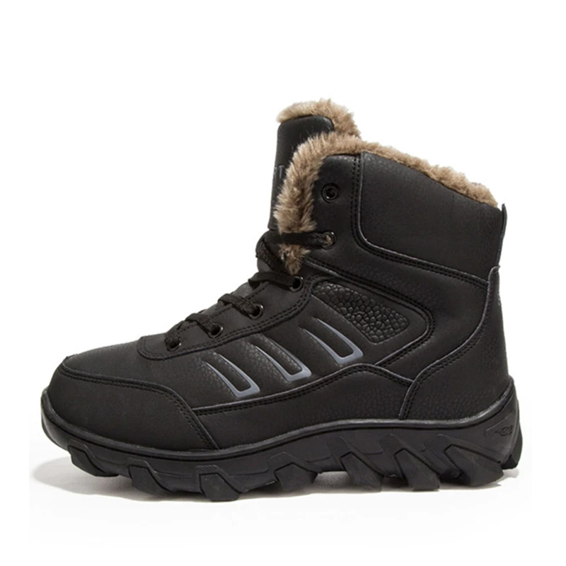 

Winter Hiking Shoes Men Outdoor Sneakers Keep Warm Fur Boots Man Snow Anti Skid Sport Shoes Spring Athletic Leather Trainers