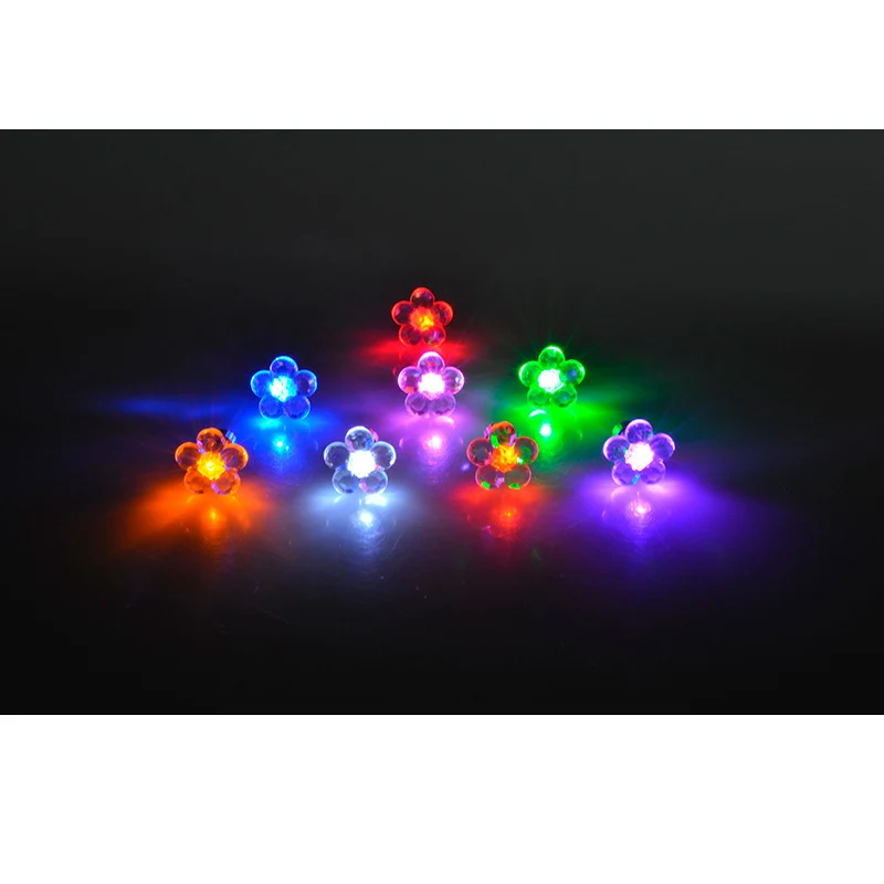 20Pair/lot Mixcolor Flower Style earing Light Up plastic LED Flash