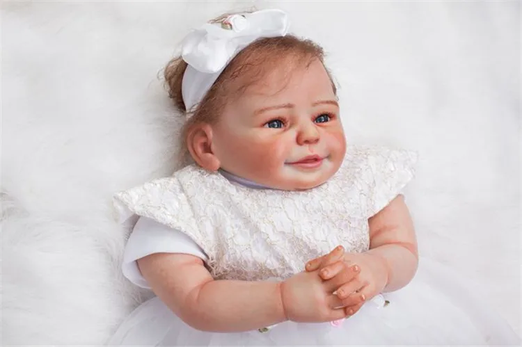 Waterproof Full Body Silicone Vinyl Reborn Baby Girl Doll Realistic Newborn Gift