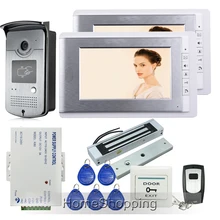ENVÍO LIBRE Con Conexión de Cable 7 “TFT Videoportero de Intercomunicación Set + 1 de Acceso RFID Cámara de la puerta + 2 Monitores + 180 kg Cerradura Magnética En Stock