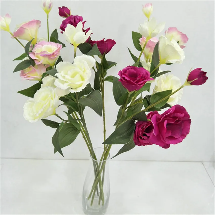 

2PCS Eustoma flower simulation bouquet wedding festival home decoration