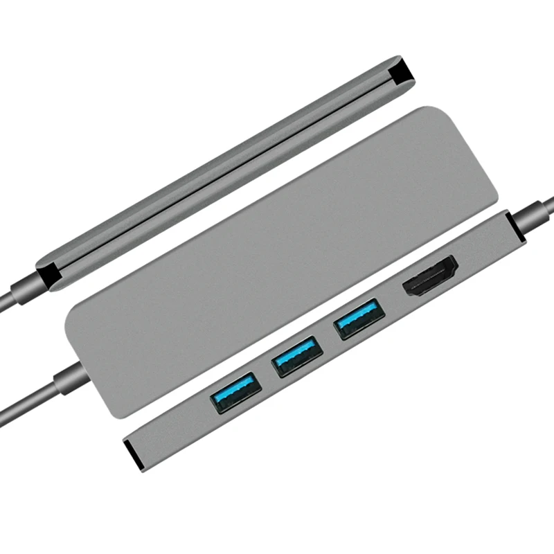 USB C хаб AMKLE 3 1 типа на 4K HDMI A 0 Type PD зарядный адаптер для ноутбука оснащенный только