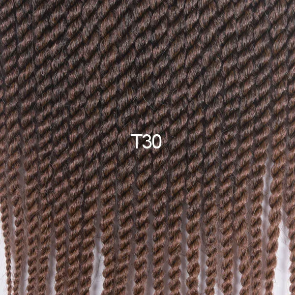 AliRobam Сенегальские крученые вязанные волосы Омбре коричневые косички низкотемпературное волокно синтетические косички волосы для наращивания 22 корня/упаковка - Цвет: T1B/30