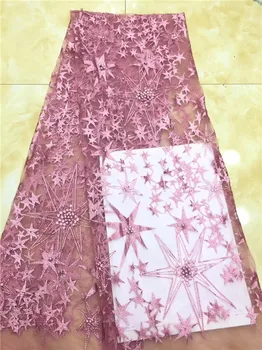 

red lace fabric high quality nigerian french lace embroidered tulle lace fabric for wedding dress 2018 African lace fabric(11-18