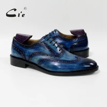 cie square toe brogues medallion 100%genuine calf leather outsole men dress patina blue shoe handmade leather men shoe OX-10-06