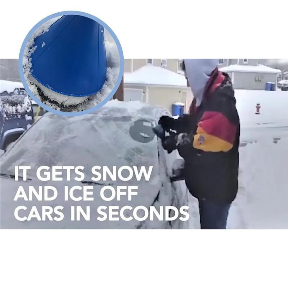 Auto Car Magic Window Windshield Car Ice Scraper Shaped Funnel Snow Remover Deicer Cone Deicing Tool Scraping ONE Round Sadoun.com