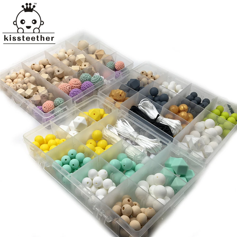 DIY Silicone Baby Teething Necklace Kit Free Storage Case Included