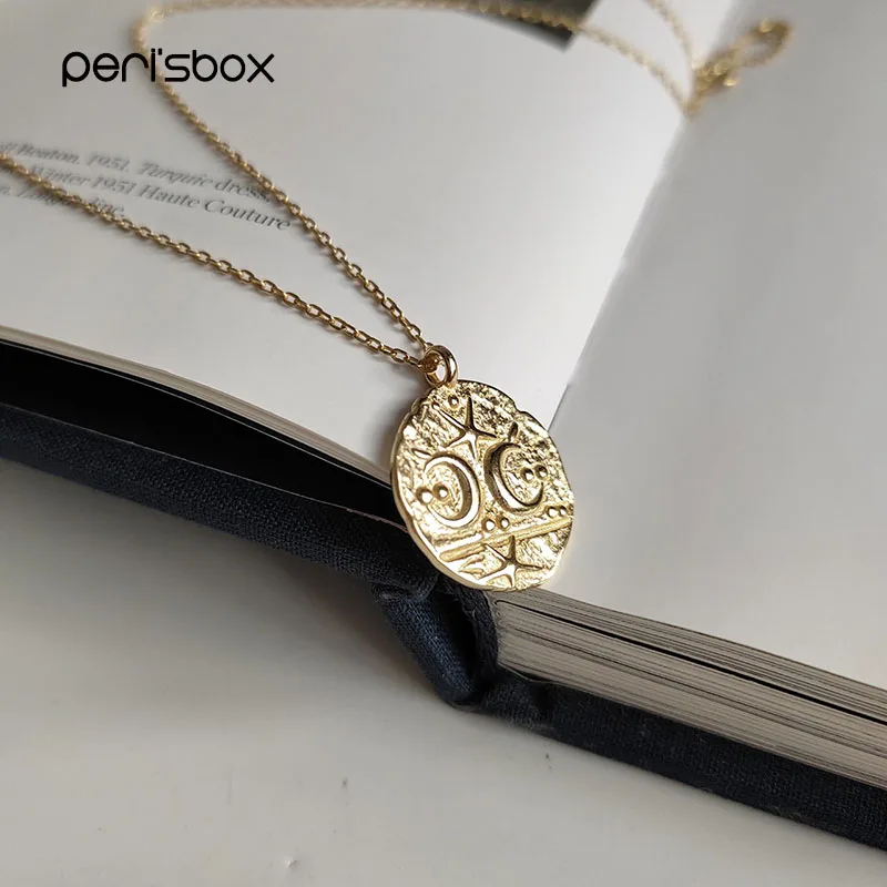Ожерелье медальон Peri'sbox из серебра 925 пробы со звездой и месяцем ожерелье чокер