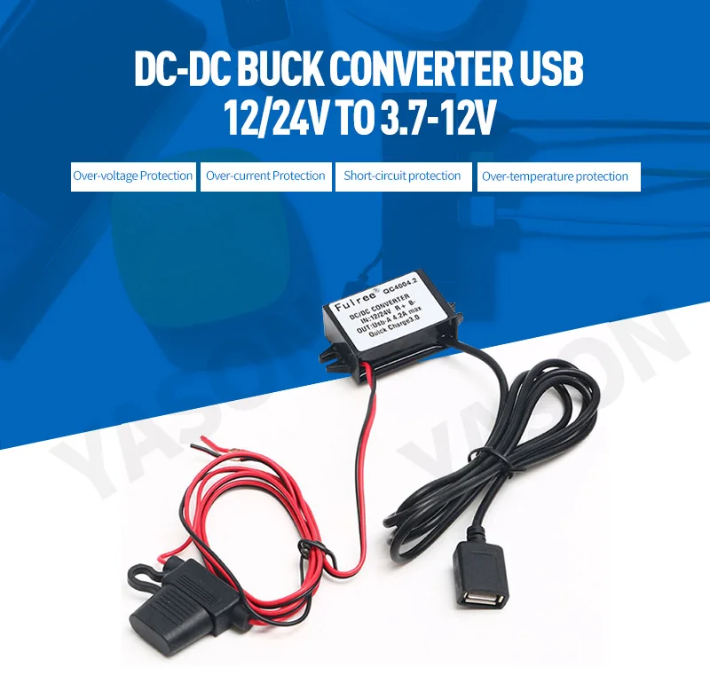 USB преобразователь питания DC/DC 12 В 15 в 20 в 24 В до 5 В 10 в 12 В 3.2A водонепроницаемый автомобильный Мотоцикл Зарядное устройство телефон 12 до 5 В usb dc