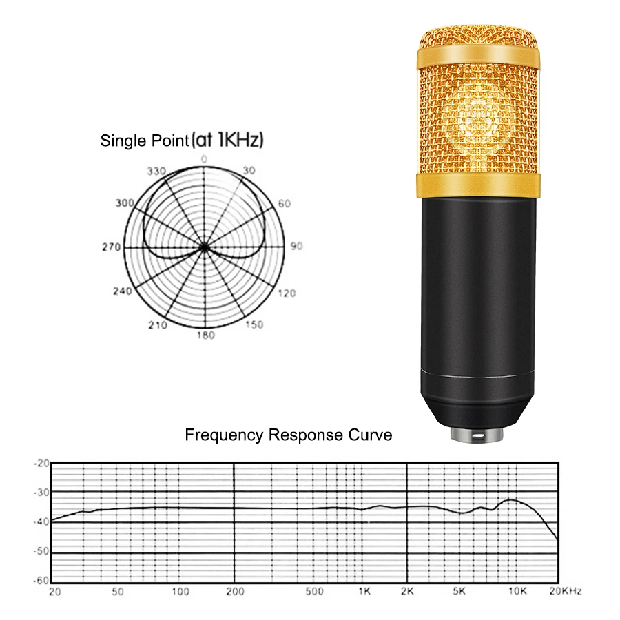 Microfone para Gravação Bm800 com Fio Conector de 800mm Microfone Condensador Profissional Karaokê Computador Karaoquê Ktv bm Bm-800 3.5mm - Image 4