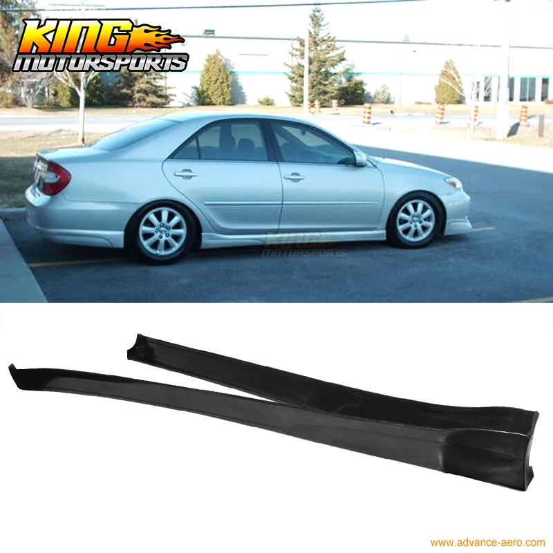 

For 2002 2003 Vip Style Black Poly Urethane Side Skirts Pair For Toyota Camry