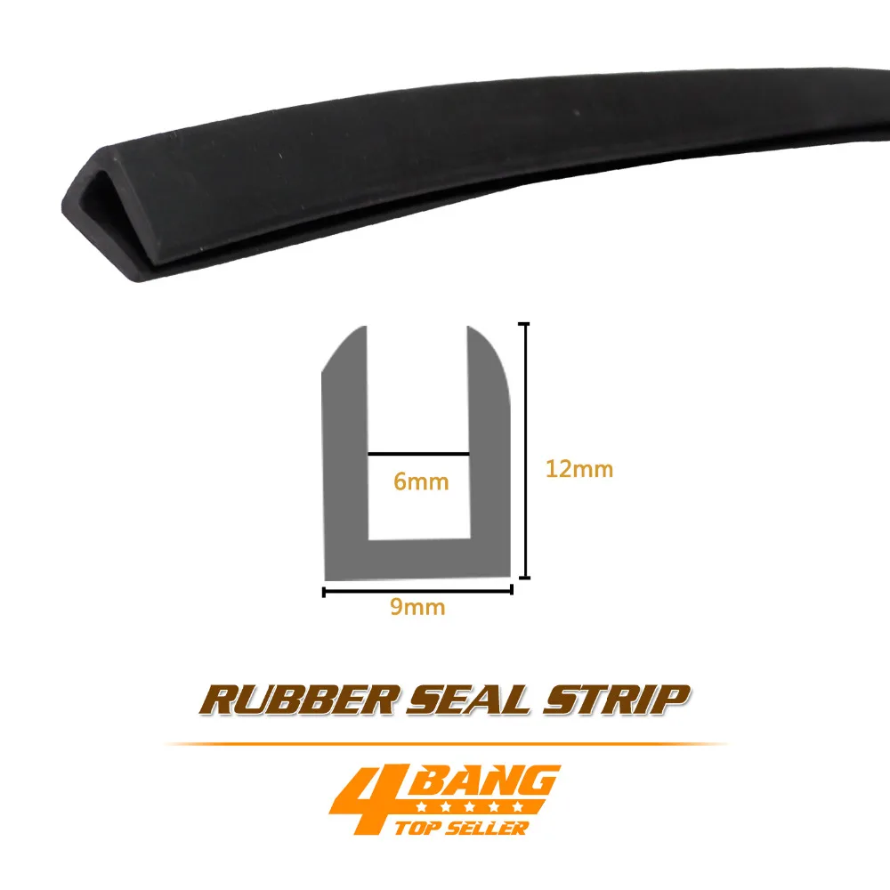 

15 Metre 590" U Shape Seal Rubber Grip Soundproof Dustproof Waterproof Edge Trim Black Pillar Lock Protector Guard Strip #63