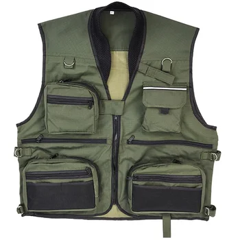 

Mounchain Fishing Vest Army Green Photography Outdoor Fishing Gear Vest with Many Pockets for Outdoor Activities