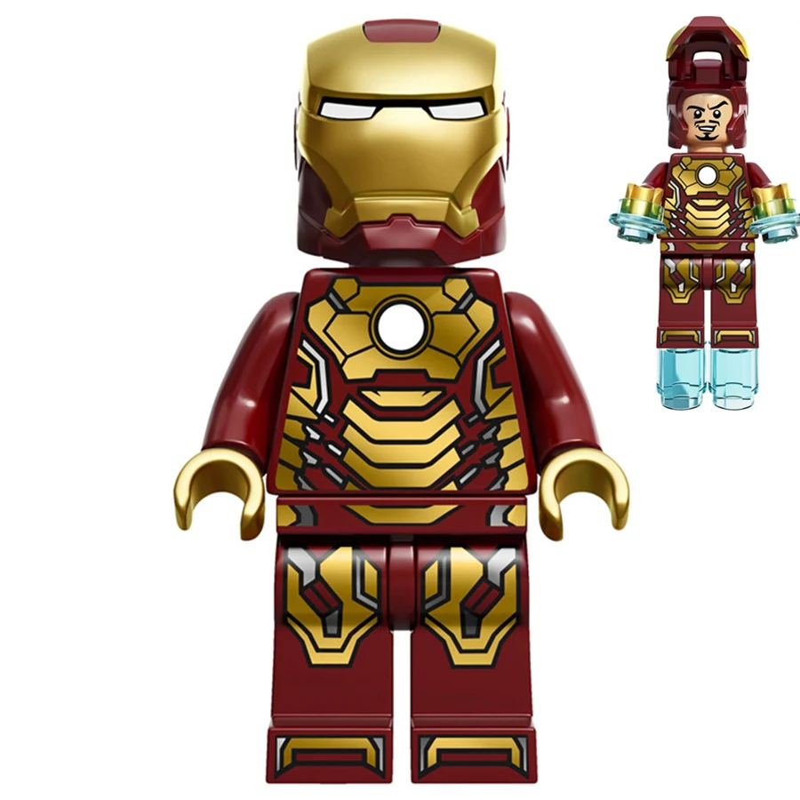 Железный человек 76007 Марка MK42 Tony Stark AVENGERS собрать супер героев модель minifig