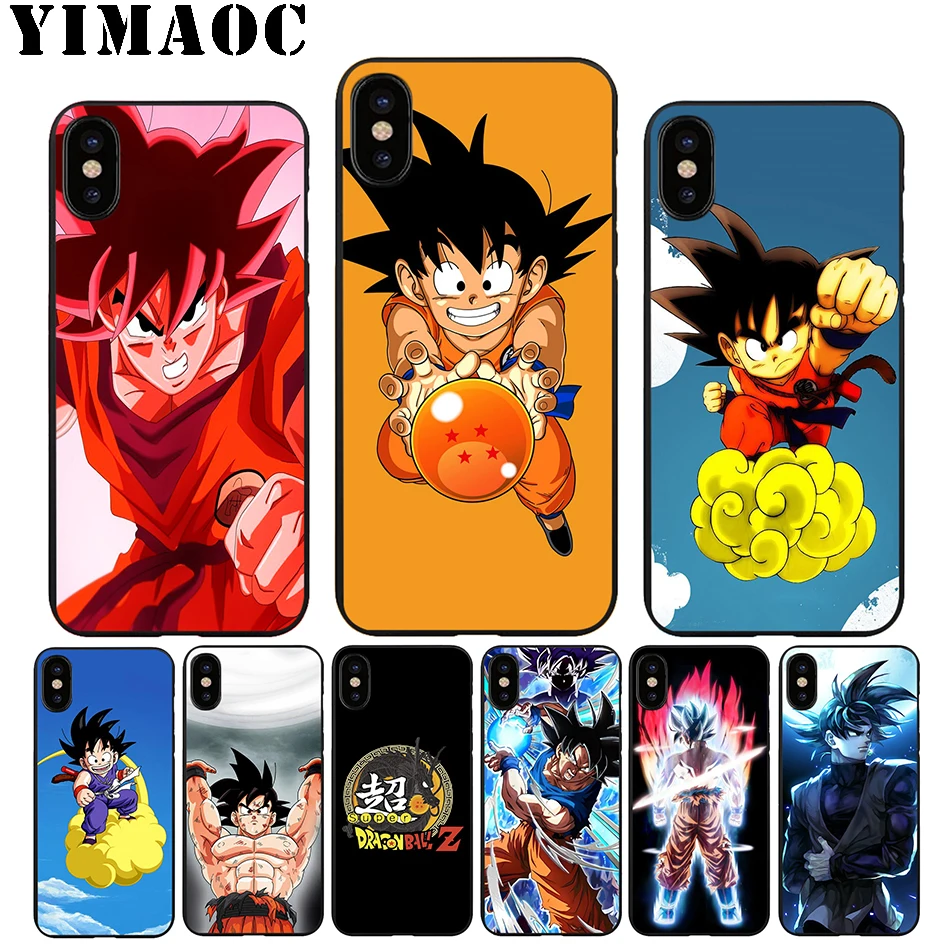 

YIMAOC A18 Dragon Ball Z Goku Soft TPU Black Silicone Case for iPhone Xr Xs Max X or 10 8 7 6 6S Plus 5 5S SE