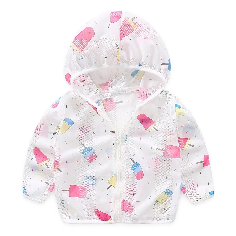 COOTELILI Summer Long Sleeve Kids Girls Jacket Breathable Outerwear Coats Boys Kids Baby Windbreaker Hooded Children Clothing (8)