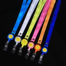 10 шт./лот, выдвижной шнур, катушка, нейлоновый шнур для ID карты, держатель для ключей, разные цвета, офисные школьные принадлежности