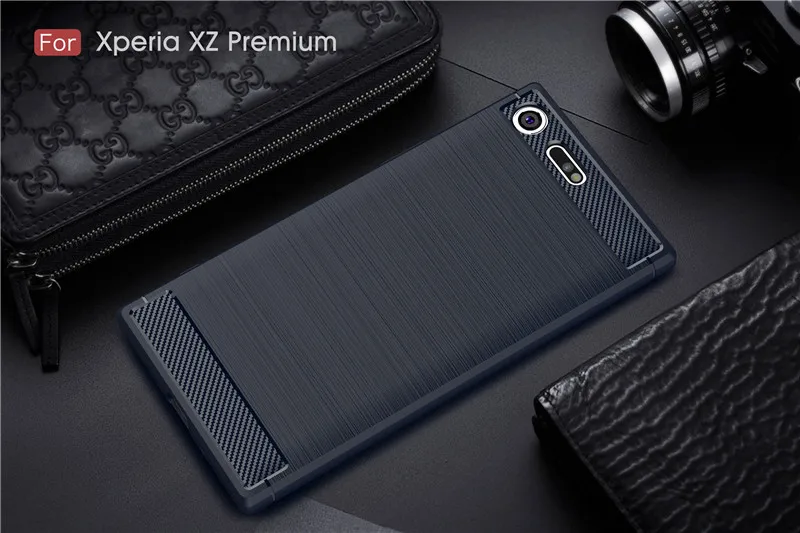 For Sony Xperia XZ Premium Case Carbon Fiber Silicone TPU Skin Soft Back Cover Phone Case for Sony Xperia XZ Premium G8141 G8142