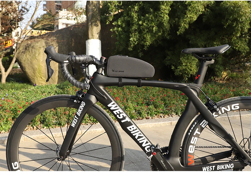 Perfect WEST BIKING Bicycle Bag Waterproof MTB Road Bike Panniers Front Frame Basket Cycling Accessories Handlebar Triangle Bike Bags 14