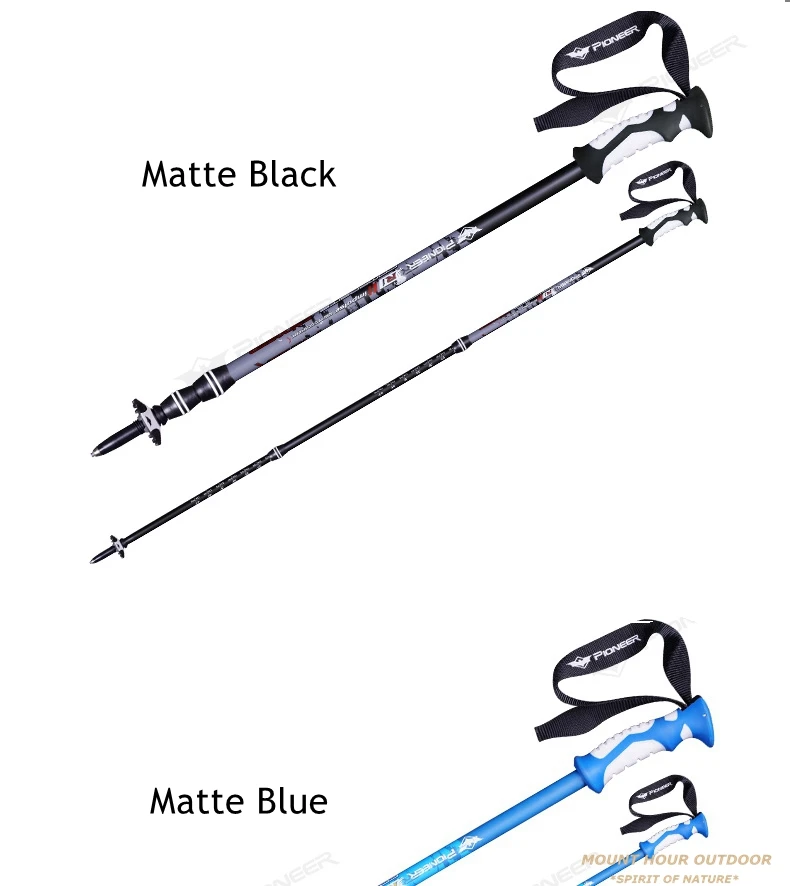 Pólos de Caminhada Ultraleves de Alumínio Lote Caminhada Pólo Nórdica Telescópica Alpenstock Bengala Muleta Senderismo Cores Foscas 2 Pçs - 6 Online shopping