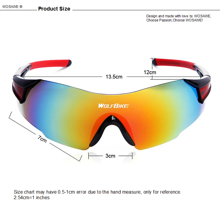 WOSAWE UV400 Велоспорт очки Для женщин Для мужчин Спорт на открытом воздухе велосипед ветрозащитные солнцезащитные очки 3 цвета 1 объектив с оригинальной коробкой