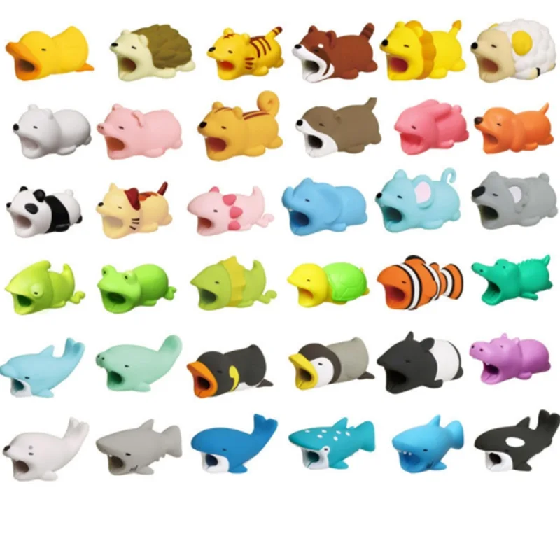 

DROPSHIPPING Cable Management Protector Winder Cable Animal Bite Shaped Tiger Cable Dog Bite Animal Doll Toy 2*2*4cm