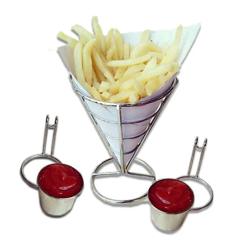 Junecat Una Salsa Basamento del Cono Fries Holder Popcorn Frutta Verdura Antipasti Francese Fry Basamento del Contenitore di alimento della Cucina 