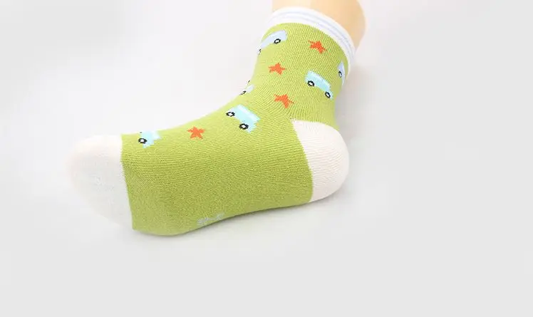 1 партия = 10 штук = 5 пар носков с принтом в виде машины и звезды для мальчиков хлопковые носки для маленьких мальчиков детские носки с рисунками