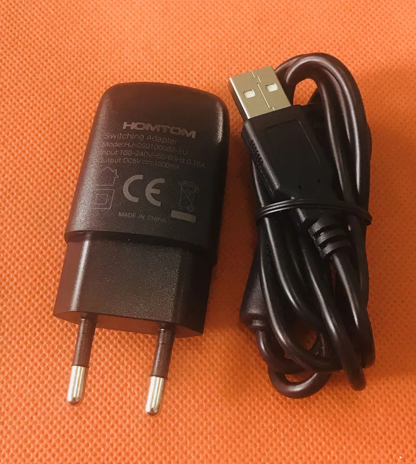 

Original Travel Charger EU Plug Adapter+ USB Cable for Homtom HT37 Pro MTK6737 Quad Core 5.0" HD Free Shipping