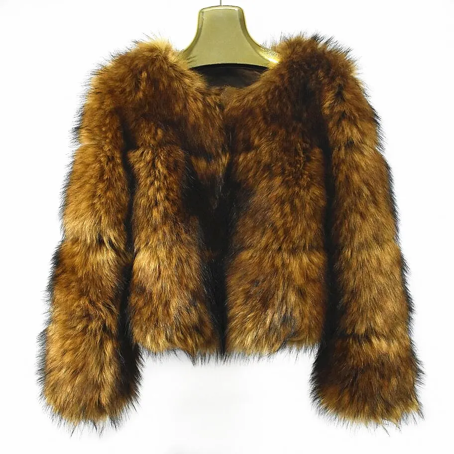 Européenne Style 2018women's Américaine Laveur Dames Street Renard Et Camel Color Nouvelle De Veste Imitation Mode Manteau Fourrure Raton Chaud AaSPH1qA