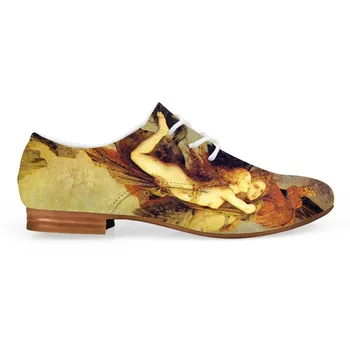 

Customizable Synthetic Leisure Leather Men Shoes Mixed Color Painting Art Print Oxfords Shoes Man Lace up Flat Gustave Moreau