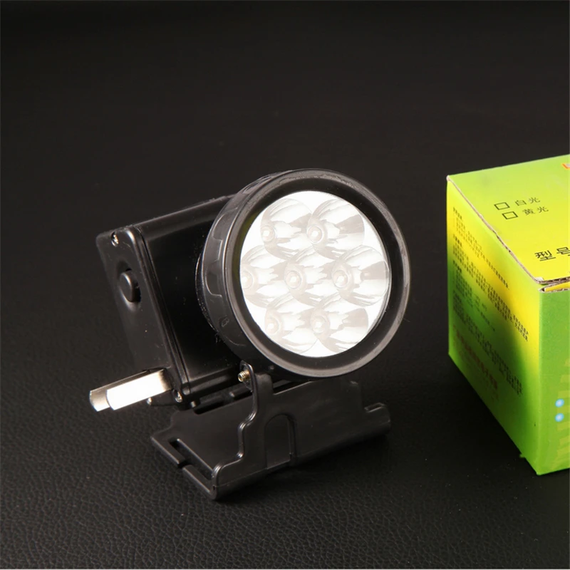 7LED портативный софит с аккумулятором охотничьи рыболовные Налобные фонари наружная езда Шахтерская Лампа фонарь прожектор для охоты