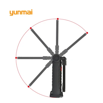 

yunmai USB Powerful Lanterna Tactical Torch Flash Light Linternas LED Flashlight Waterproof Led+COB Work Light with Magnet