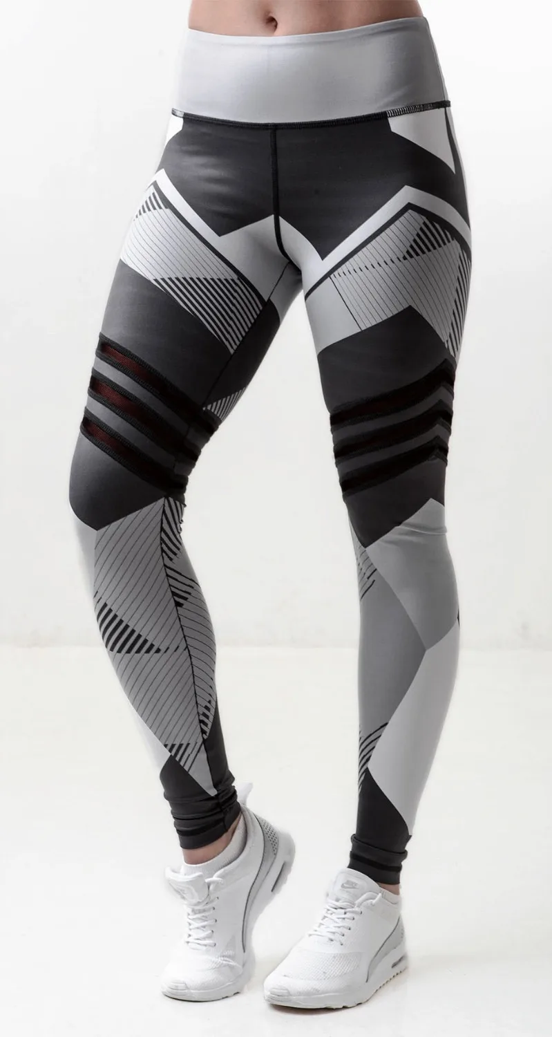 Для фитнеса для женщин йоги штаны новый принт обтягивающие кроссфита Athleisure брюки