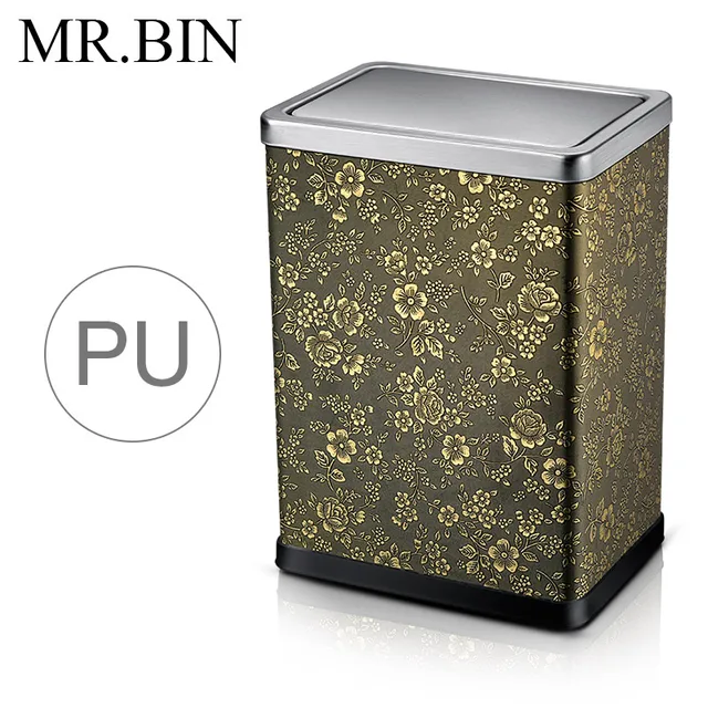MR. Mülleimer PU Material Stahl Rollabdeckung Art Mülleimer Home ... MR. Mülleimer PU Material Stahl Rollabdeckung Art Mülleimer Home ...