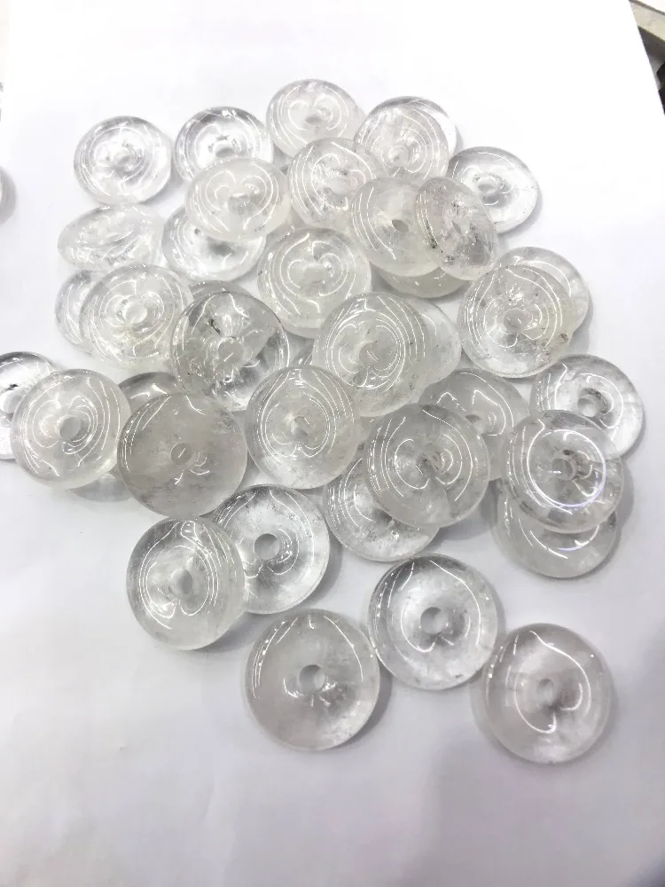 

30mm,40mm Donuts Shape Naturla Stone Beads For Jewelry Making:Rock Crystal 5pcs/lot