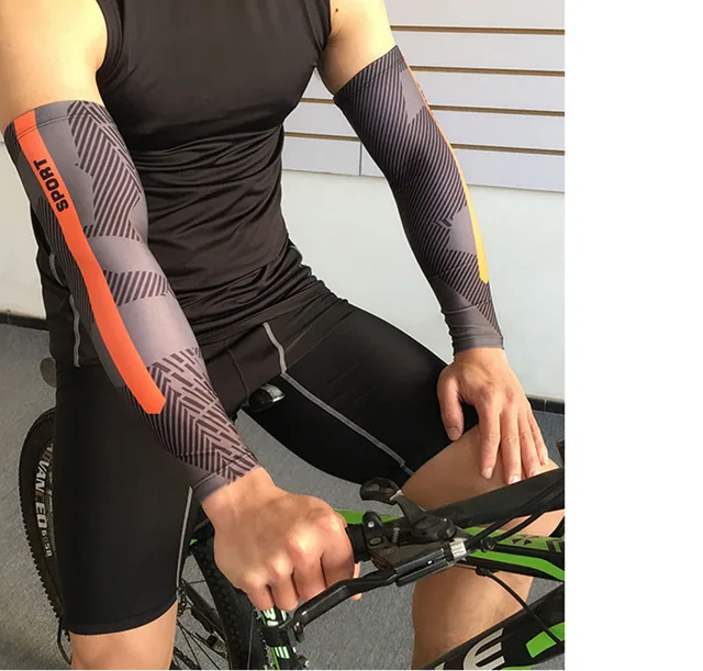 Outdoor Cycling Arm Sleeves Printed Armwarmer Running UV Protection MTB