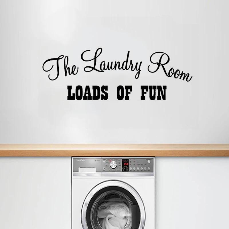 The Laundry Room Wall Art Mural Loads of Fun Quote Wall Sticker Laundry Room Decor Removable