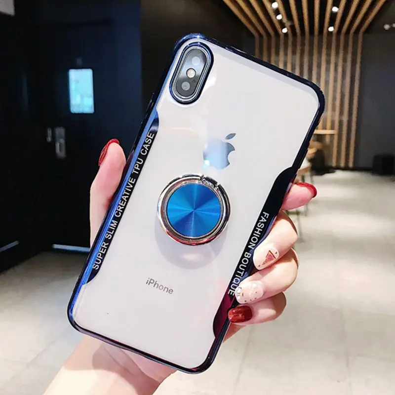 

Adsorption Magnetic Car Bracket Case For iphone 7 6s 6 s 8 plus Soft Silicon Clear Cover For iphone XR XS MAX X 10 Phone Cases